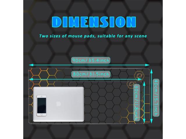 KEHIPI Desk Mat, Black Gold Honeycomb Technology Extended Gaming Mouse Pad Large, 35.4'x15.7' Big Mouse Pad with Non-Slip Base and Stitched Edge,...