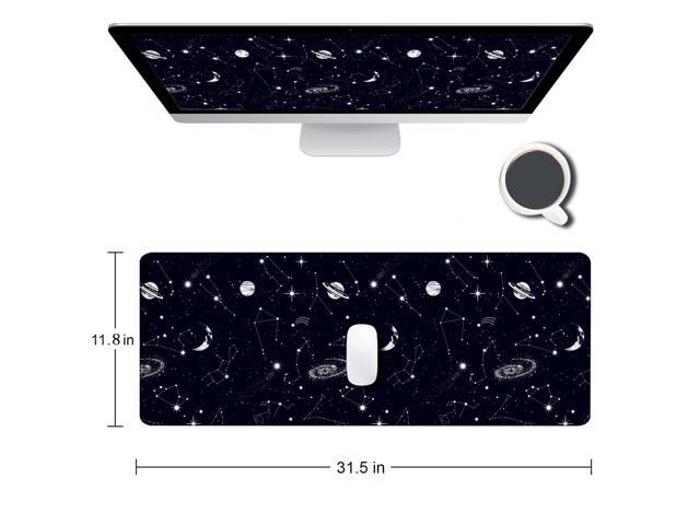 KEHIPI Large Gaming Mouse Pad with Stitched Edges, Black Constellation Desk Mat Extended Keyboard Pad, Non-Slip Rubber Base Desk Pad for Keyboard...