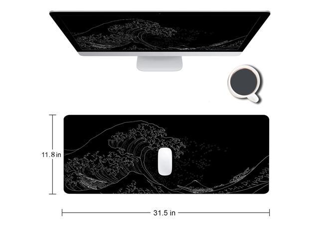 KEHIPI Gaming Mouse Pad, Large Mouse Pads for Desk, Non-Slip Rubber Base Mousepad, Keyboard Mouse Mat, Desk Pad with Stitched Edges, 31.5x11.8inch,...