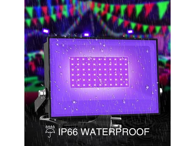 KEHIPI 4 Pack 38W LED Black Lights, Blacklight Flood Light with Plug, IP66 Waterproof, for Halloween Party, Glow in The Dark, Stage Lighting,...