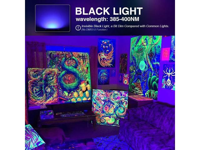 KEHIPI 4 Pack 38W LED Black Lights, Blacklight Flood Light with Plug, IP66 Waterproof, for Halloween Party, Glow in The Dark, Stage Lighting,...