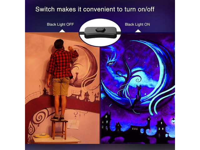 KEHIPI 2 Pack 38W LED Black Lights, Blacklight Flood Light with Plug, IP66 Waterproof, for Halloween Party, Glow in The Dark, Stage Lighting,...