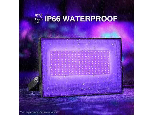 KEHIPI 2 Pack 100W LED Black Lights, Blacklight Flood Light with Plug, IP66 Waterproof Black Lights for Dance Party,Glow in The Dark, Halloween...