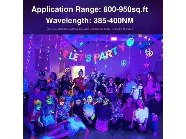 KEHIPI 2 Pack 60W LED Black Lights, Blacklight Flood Light with Plug, IP66 Waterproof Black Lights for Dance Party, Glow in The Dark, Halloween,...