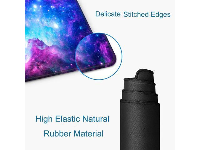 KEHIPI Gaming Large Mouse Pad with Stitched Edges, Purple Galaxy Desk Mat, Extended Keyboard Pad, Non-Slip Rubber Base Desk Pad for Keyboard and...
