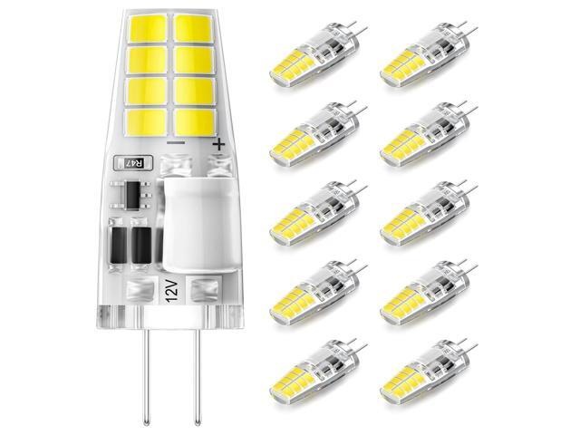 KEHIPI G4 LED Bulb 3W 6000K Daylight White Bi-Pin T3 JC Type 12V AC/DC 20W-30W Halogen Bulb Replacement for Under Cabinet Puck Light, Chandeliers,...