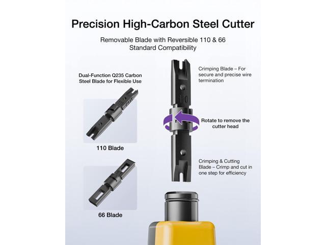 KEHIPI Punch Down Impact Tool with 110 and 66 Blades, Network Wire Punch Down Impact Tool Kit, Keystone Impact Terminal Insertion Tools, Network...
