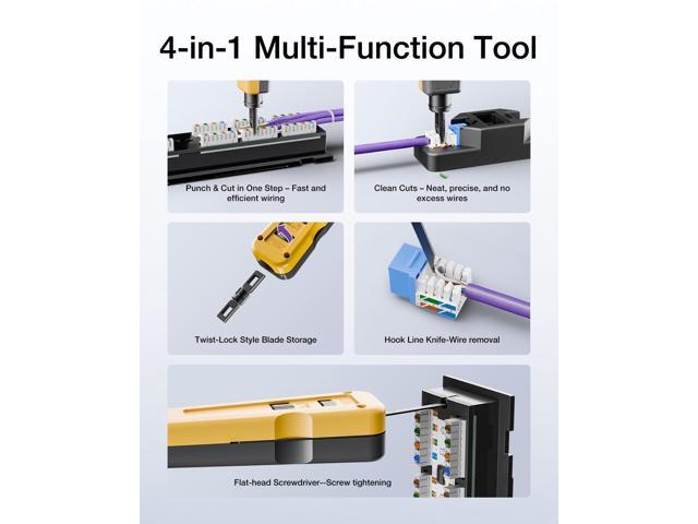 KEHIPI Punch Down Impact Tool with 110 and 66 Blades, Network Wire Punch Down Impact Tool Kit, Keystone Impact Terminal Insertion Tools, Network...