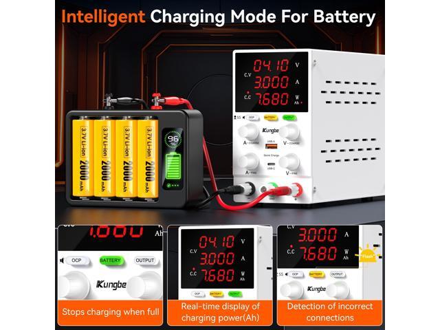 KEHIPI DC Power Supply Variable, 30V 10A Adjustable Switching Regulated DC Bench Power Supply with Intelligent Charging Mode, 18W USB Interface,...