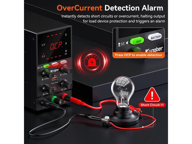 KEHIPI DC Power Supply Variable, 30V 10A Adjustable Switching Regulated DC Bench Power Supply with Intelligent Charging Mode, 18W USB Interface,...