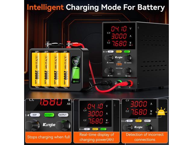 KEHIPI DC Power Supply Variable, 30V 10A Adjustable Switching Regulated DC Bench Power Supply with Intelligent Charging Mode, 18W USB Interface,...
