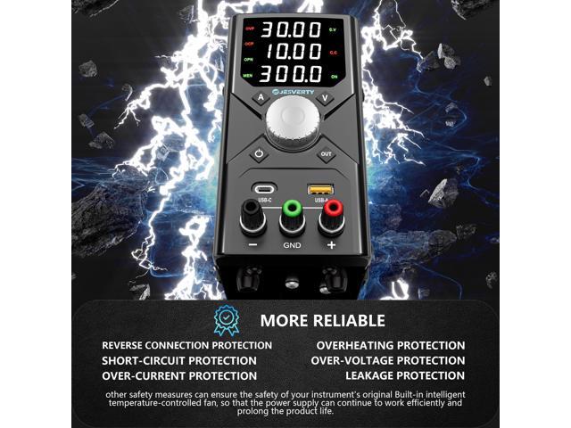 KEHIPI DC Power Supply Variable, 0-30V 0-10A Adjustable Switching DC Regulated Bench Power Supply with 20W USB & Type-C Quick-Charge, Encoder Knob,...