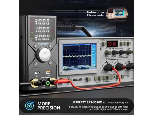 KEHIPI DC Power Supply Variable, 0-30V 0-10A Adjustable Switching DC Regulated Bench Power Supply with 20W USB & Type-C Quick-Charge, Encoder Knob,...