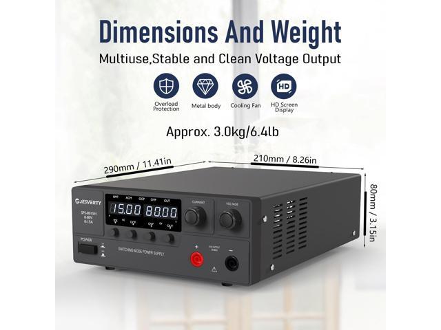 KEHIPI DC Power Supply Variable, 0-80V 0-15A 1200W Switching DC Regulated Bench Power Supply with Encoder Knob, Output On/Off Switch, 4-Digit LED...