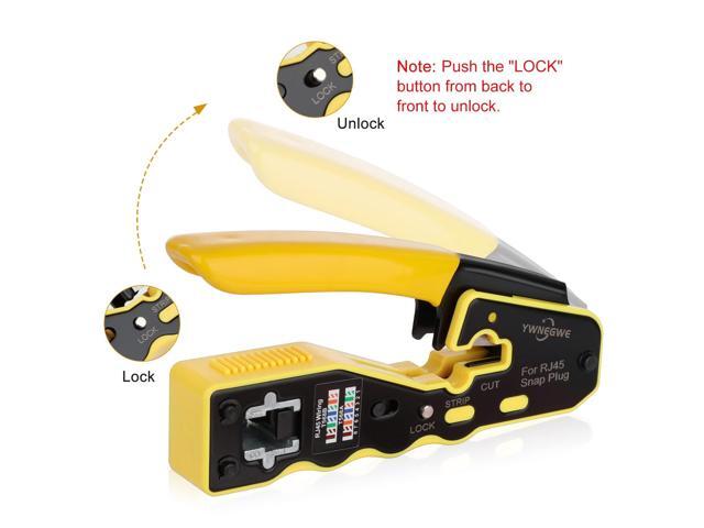 KEHIPI RJ45 Crimp Tool Kit Pass Through Ethernet Crimper for Cat5e Cat6 Cat6a 8P8C Modular Plugs,Cat6 Crimping Tool with 20 Connectors,20 Covers,1...