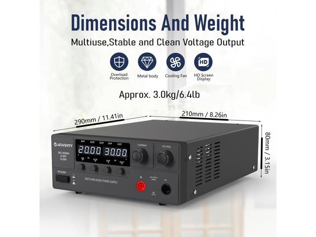 KEHIPI DC Power Supply Variable, 0-30V 0-20A 600W Switching DC Regulated Bench Power Supply with Encoder Knob, Output On/Off Switch, 4-Digit LED...