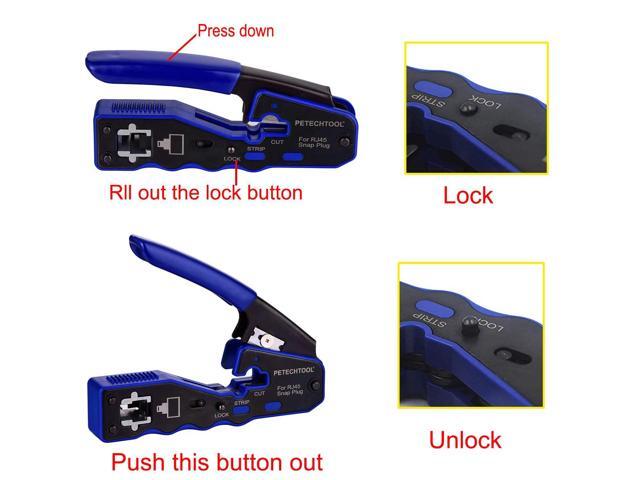 KEHIPI RJ45 Crimp Tool Kit Ethernet Crimping Tool Wire Crimper Stripper Cutter for Cat5e Cat6 Cat6a Pass Thrugh Connectors with 10 pieces Cat6...