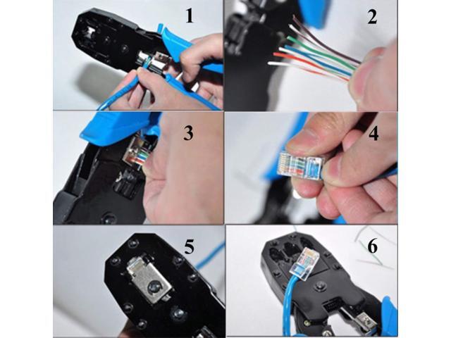 KEHIPI rj45 Crimp Tool Kit, Cat5 Cat5e Crimping Tool with 100pcs rj45 Cat5 Connectors, 20pcs rj45 Cat5e Connector Covers, Cable Tester, Network...