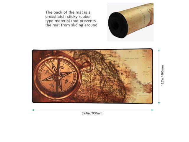 KEHIPI XXL Professional Large Mouse Pad& Computer Game Mouse Mat (35.4x15.7x0.1IN, Compass)