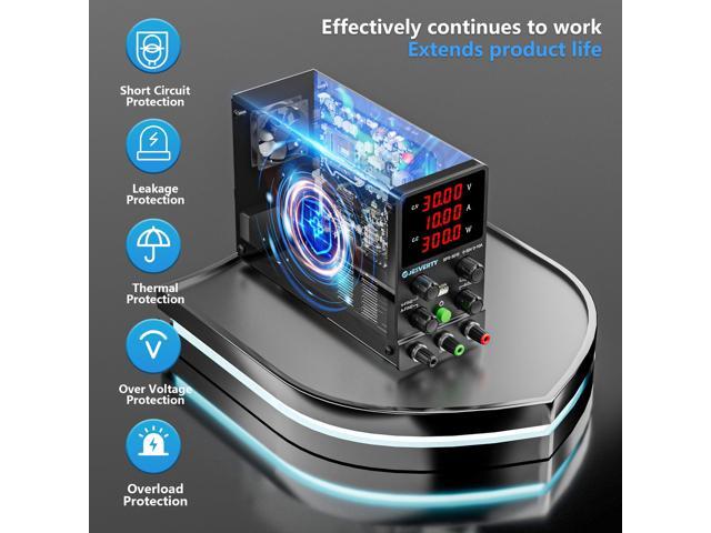 KEHIPI DC Power Supply Variable, 0-30V 0-10A Adjustable Switching DC Regulated Bench Power Supply with High Precision 4-Digit LED Display, 5V/2A...