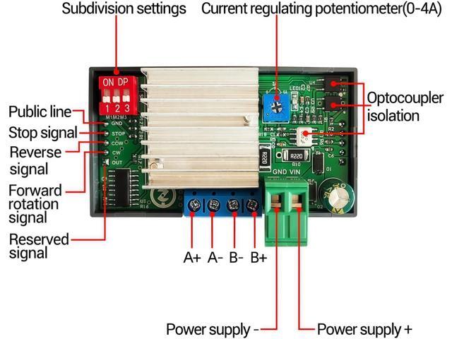 KEHIPI DC 5-30V 4A Stepper Motor Driver Controller Integrated Board Forward/Reverse Pulse Speed Angle Control Module PLC Serial Communication for...