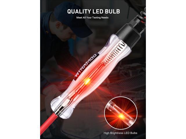 KEHIPI Professional LED Bulb Automotive Circuit Tester, 6-24V Test Light with Large Alligator Clip and 135IN PU Extended Wire, Light Tester...