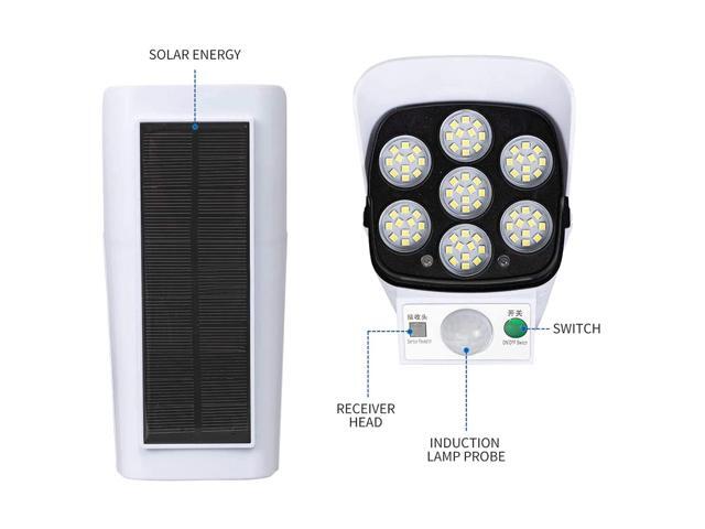 KEHIPI Outdoor Motion Sensor Solar Lights 2000 Lumens 77 LEDs Spotlight With Remote Controller FloodLights Outdoor IP66 Waterproof, Wireless Dummy...