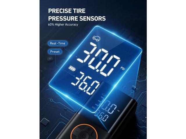 KEHIPI L7 Tire Inflator Portable Air Compressor Cordless-2pack Bike Pump with Digital Dual Values Display, 150 PSI Car Tires Pump with LED Lights...