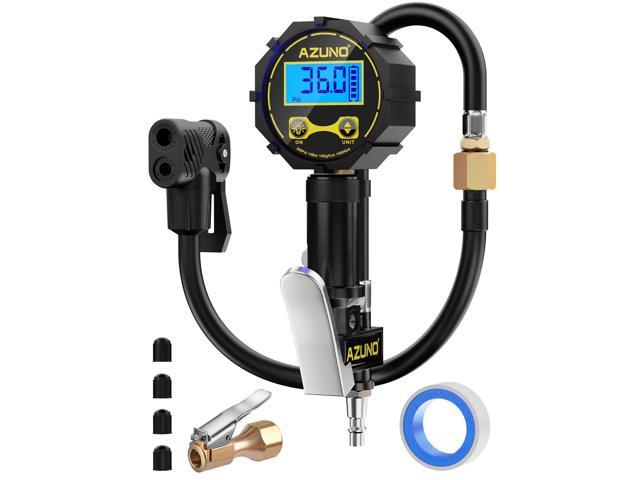 KEHIPI Presta Valve Adaptor with Pressure Gauge, 200psi Dual-Port Schrader & Presta Valve Pump, Bike Tire Inflator for Air Compressor, Can Check,...