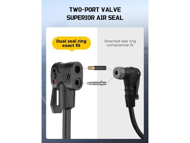 KEHIPI Presta Valve Adaptor with Pressure Gauge, 200psi Dual-Port Schrader & Presta Valve Pump, Bike Tire Inflator for Air Compressor, Can Check,...