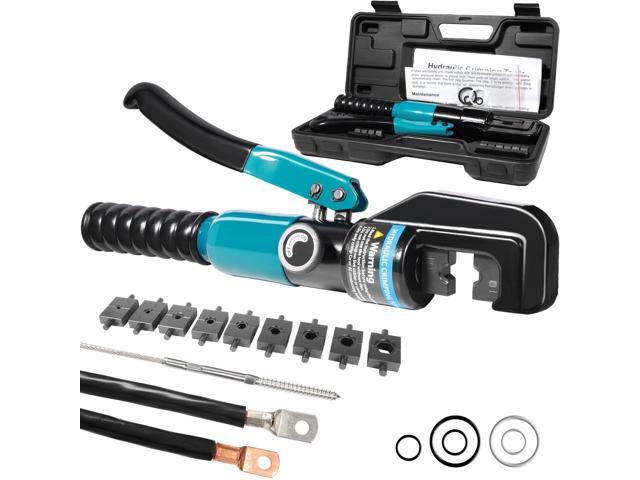 KEHIPI 10 Tons Hydraulic Crimping Tool with 9 Dies - Battery Cable Crimper Tool & Wire Rope Crimping Tool for 12 to 2/0 AWG, 1/16' 1/8' 3/16'...