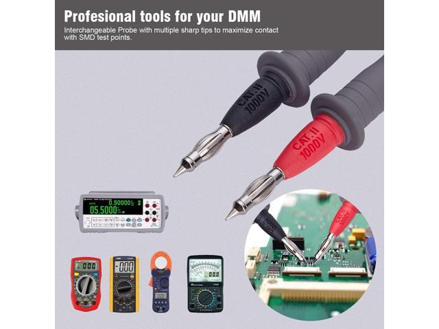 KEHIPI Soft Silicone ElectricianTest Lead Kit CAT III 1000V & CAT IV 600V with Insulation Alligator Clips, clamp Meter, Needle Probe for...