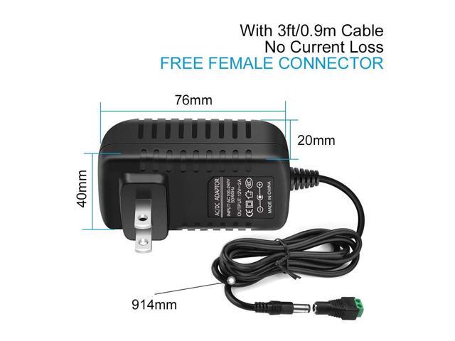 KEHIPI 12V Power Supply, 12 Voltage 2A 24W Switching Power Supply, Drive, Power Adapter, AC 110V to 12 Volt Power Supply for LED Strip Light with...