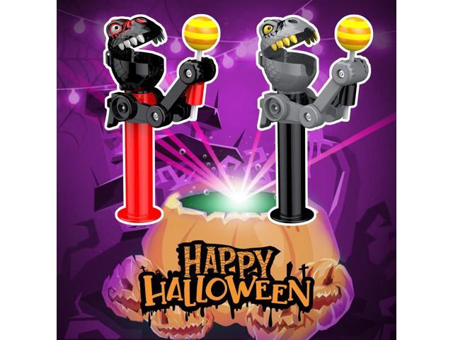KEHIPI 2 Pcs Dinosaur Lollipop Holder for Kids, Halloween Lollipop Case, Creative Press-to-Store Toy & Fun Gift for Toddlers Over 3 Years Old...