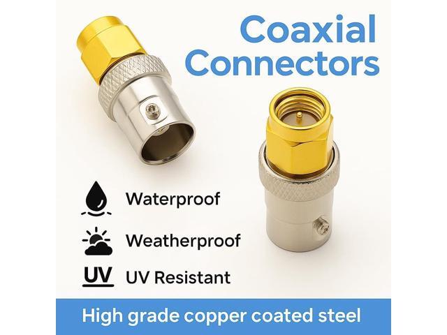 KEHIPI BNC SMA Coax Connector SMA Male to BNC Female Coaxial Connector Low Loss Coax Adapter for RF Antennas, Wireless LAN Devices, Coaxial cable,...