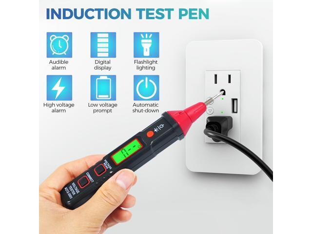KEHIPI Digital AC Voltage Tester Screwdriver LCD Display, High/Low Voltage Alert, Breakpoint & Live/Null Wire Test, Flashlight, Auto Shut-Off,...