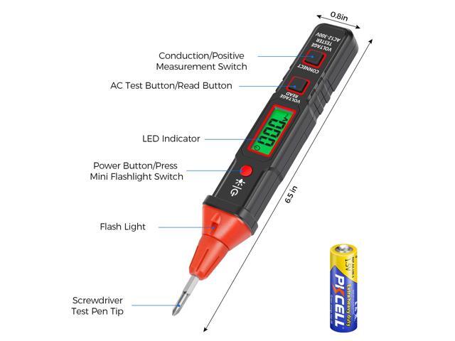 KEHIPI Digital AC Voltage Tester Screwdriver LCD Display, High/Low Voltage Alert, Breakpoint & Live/Null Wire Test, Flashlight, Auto Shut-Off,...