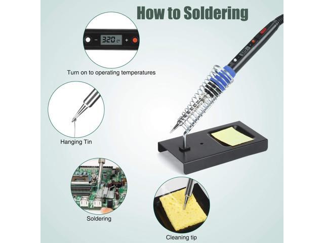 KEHIPI Soldering Iron Kit, 80W 110V LCD Digital Welding Tools, 356-896(180-480), Portable Adjustable Temperature Solder Irons, for Metal, Jewelry,...