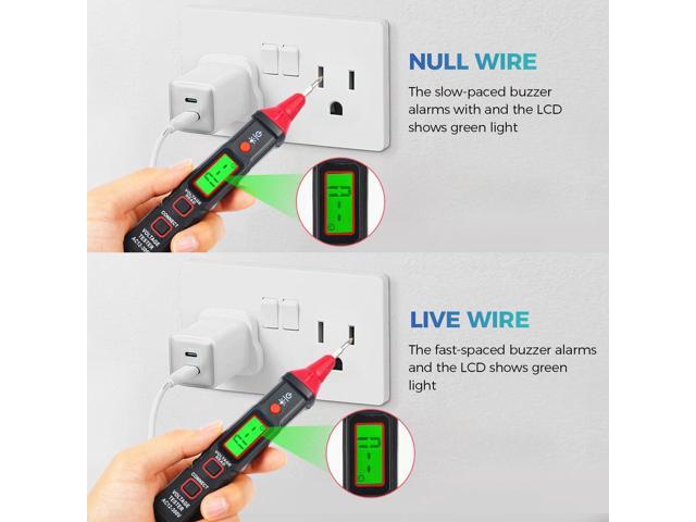 KEHIPI Digital AC Voltage Tester Screwdriver LCD Display, High/Low Voltage Alert, Breakpoint & Live/Null Wire Test, Flashlight, Auto Shut-Off,...
