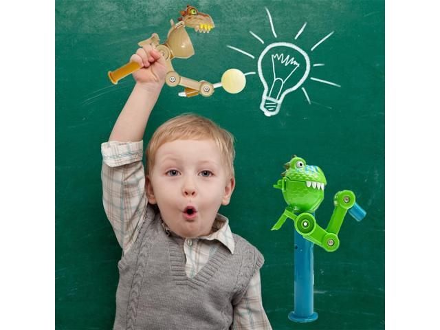 KEHIPI 2 Pcs Dinosaur Lollipop Holder for Kids, Halloween Lollipop Case, Creative Press-to-Store Toy & Fun Gift for Toddlers Over 3 Years Old...