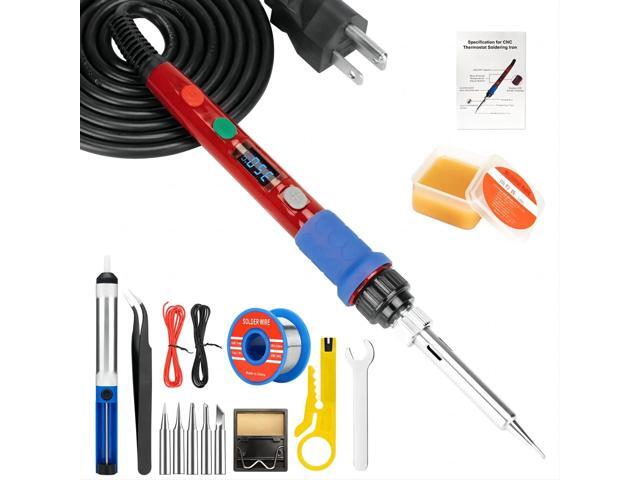 KEHIPI Soldering Iron Kit, 90W 110V LED Digital Soldering Iron with Ceramic Heater, Adjustable Temperature Soldering Welding Iron Kit, Auto-sleep,...