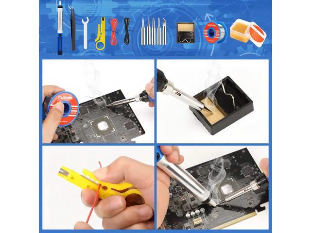 KEHIPI Soldering Iron Kit, 90W 110V LED Digital Soldering Iron with Ceramic Heater, Adjustable Temperature Soldering Welding Iron Kit, Auto-sleep,...
