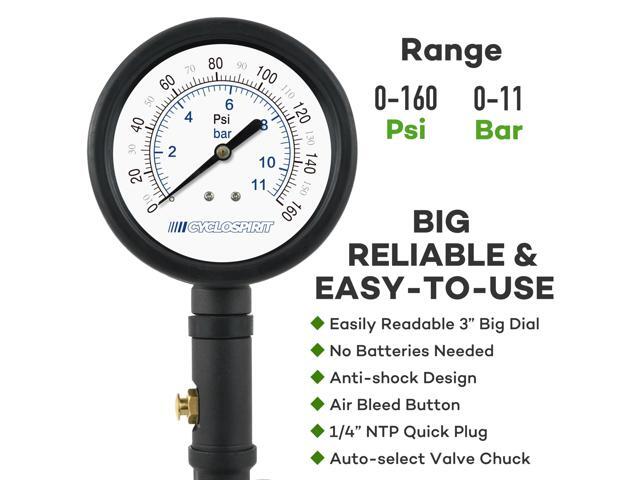 KEHIPI Universal 3' Dial Inflator for Bicycles and Cars, Air Compressor Attachment