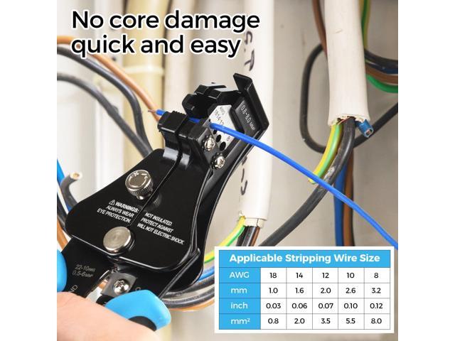 KEHIPI Automatic Heavy Duty Wire Stripper/Wire Cutter, 3 IN 1 Adjustable Wire Stripper Tool for 8-18 AWG Solid and Stranded Electrical Wire 10-22...