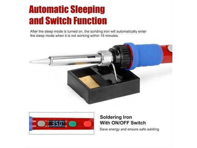 KEHIPI Soldering Iron Kit, 90W 110V LED Digital Soldering Iron with Ceramic Heater, Adjustable Temperature Soldering Welding Iron Kit, Auto-sleep,...