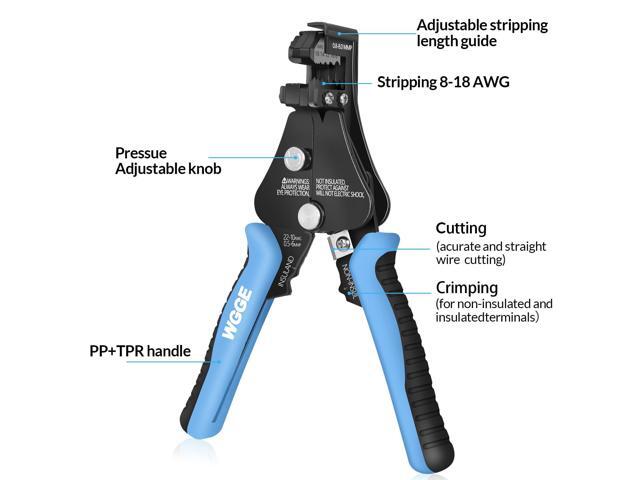 KEHIPI Automatic Heavy Duty Wire Stripper/Wire Cutter, 3 IN 1 Adjustable Wire Stripper Tool for 8-18 AWG Solid and Stranded Electrical Wire 10-22...