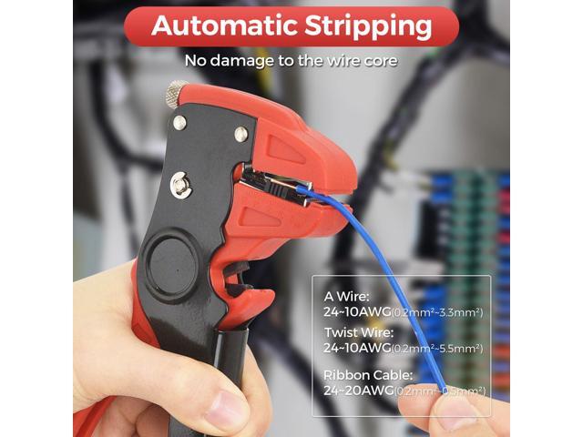 KEHIPI Automatic Wire Stripper and Cutter, 2 IN 1 Wire Stripper Tool, Adjustable 10-24 AWG Electrical Cable Wire Stripping Tool for Electronic and...
