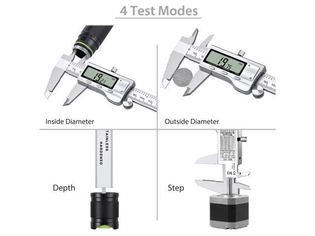 KEHIPI Digital Vernier Caliper 6inch 150mm - Electronic Caliper Fraction/Inch/Metric Dial Caliper for Length Width Depth Inner Outer Diameter, with...