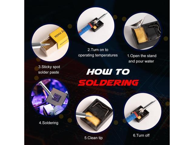 KEHIPI Soldering Iron Kit, 60W 110V Soldering Welding Kit with Ceramic Heater, 10 in 1 Adjustable Temperature Welding Tools, Solder Irons Pen for...