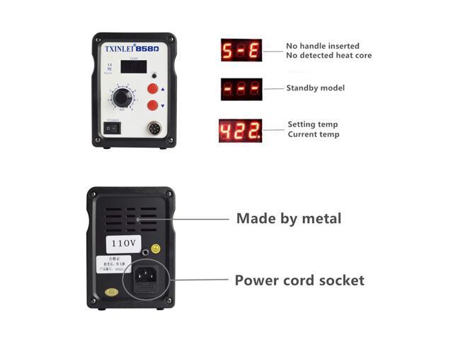 KEHIPI 858D 110V Solder Station, Digital Display SMD Hot Air Rework Station Solder Iron Kit Heat Gun, Tweezers, Desoldering Pump